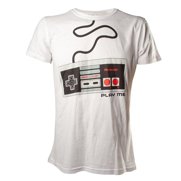 Super Mario T-Shirt - NES Controller (weiss)