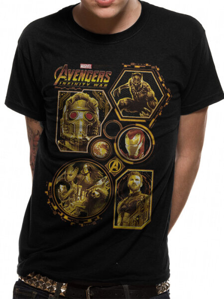 Avengers 3 Infinity War T-Shirt - Block Characters (schwarz)
