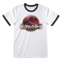 Jurassic Park T-Shirt - Japanese Logo Ringer (weiß)
