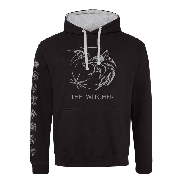 The Witcher Kapuzenpullover Hoodie - Symbol Contrast (schwarz)