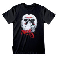 Friday the 13th T-Shirt - White Mask (schwarz)