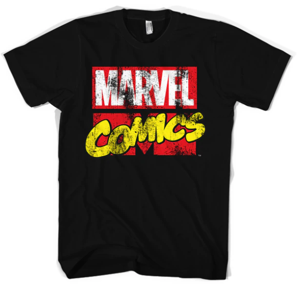 Marvel Comics T-Shirt - Retro Logo (schwarz)