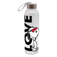 Snoopy Love Glas Trinkflasche 500ml