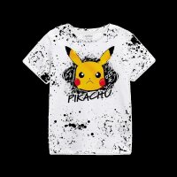 Pokemon Kids T-Shirt - Pikachu Splat (weiß/schwarz)