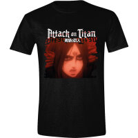 Attack On Titan T-Shirt - Red Portrait (schwarz)