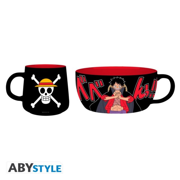 One Piece Frühstücksset: Ruffy Mug + Bowl