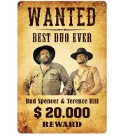 Bud Spencer & Terence Hill Blechschild Wanted 20 x 30 cm