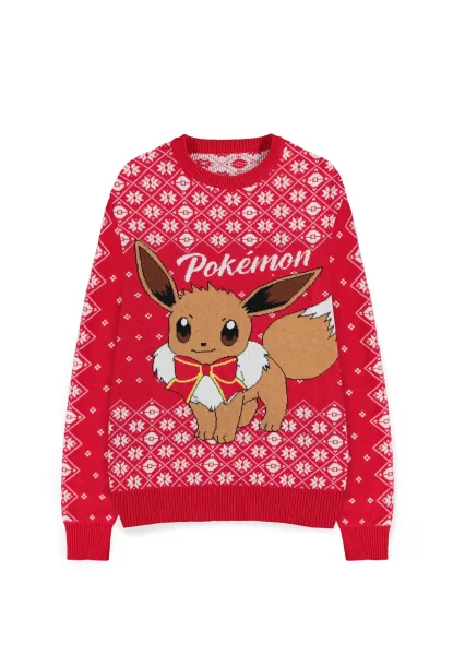 Pokemon Pullover im Weihnachtslook - Evoli Christmas Jumper