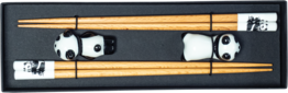JADE TEMPLE Essstäbchen mit Panda Bänkchen, 2 Paar