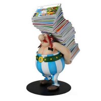 Asterix & Obelix Resin-Statue Obelix mit Comicstapel