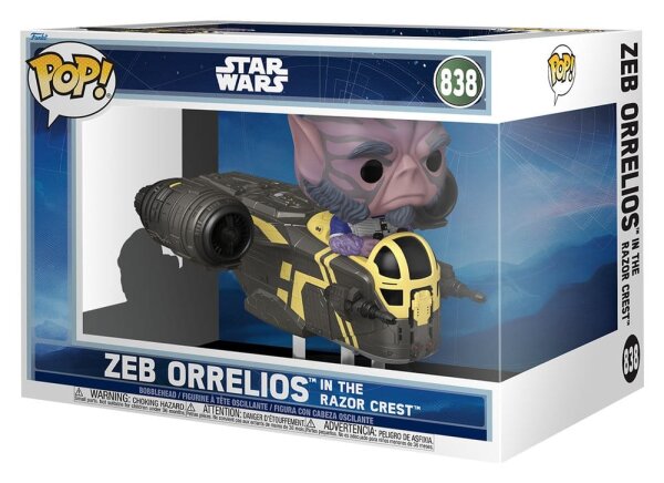 Star Wars: The Mandalorian Funko POP! Rides Super Deluxe Vinyl Figur Zeb Orrelios in the Razor Crest (838)