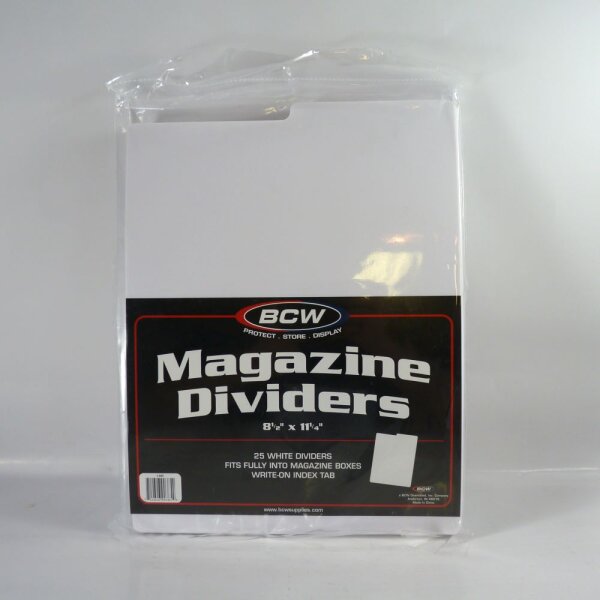 BCW Titeltrenner aus Plastik für Magazine (weiß) (25 Stück)